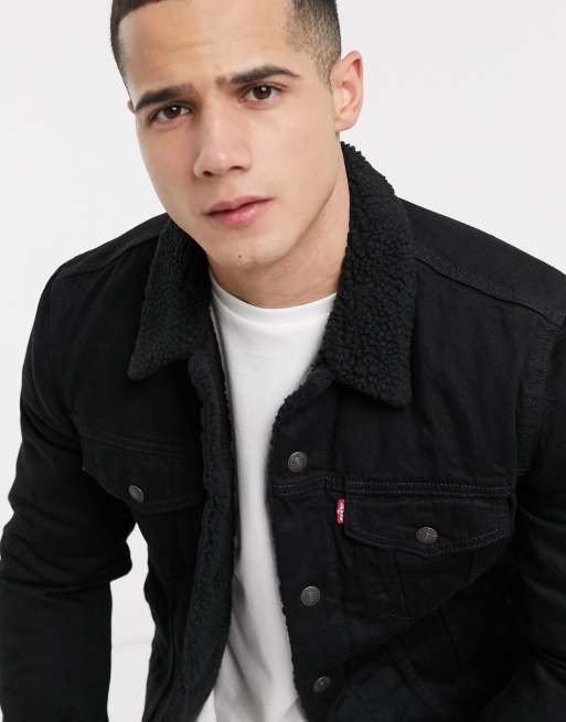 Levis black borg jacket clearance