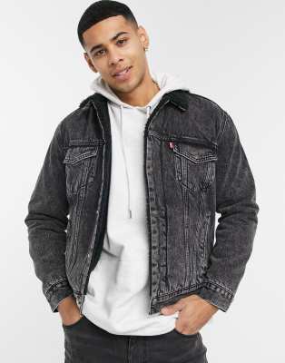 levis black borg jacket