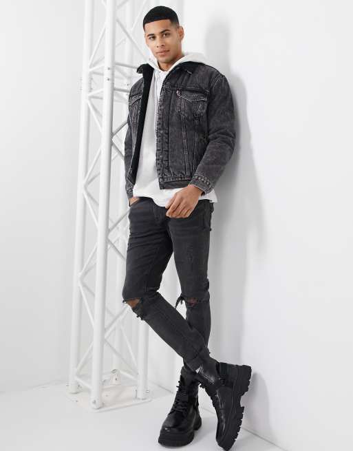 Levi's acid wash on sale denim trucker jacket