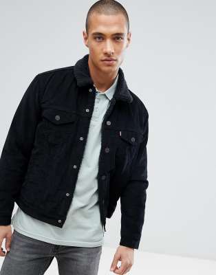 Levi's type 3 borg trucker jacket black 