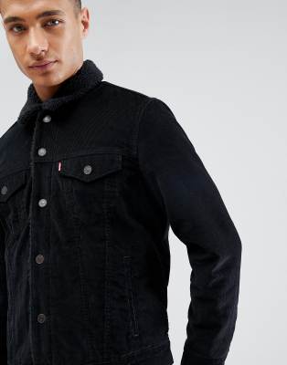 levi's type 3 sherpa jacket black cord