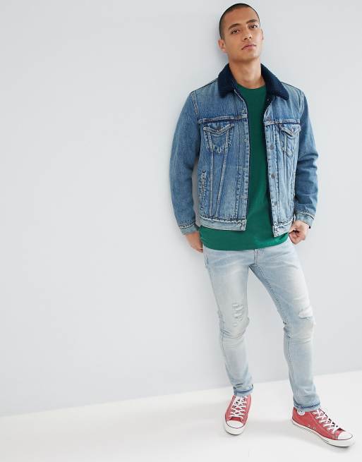 Levi's type 3 sherpa trucker jacket indigo lamb shop