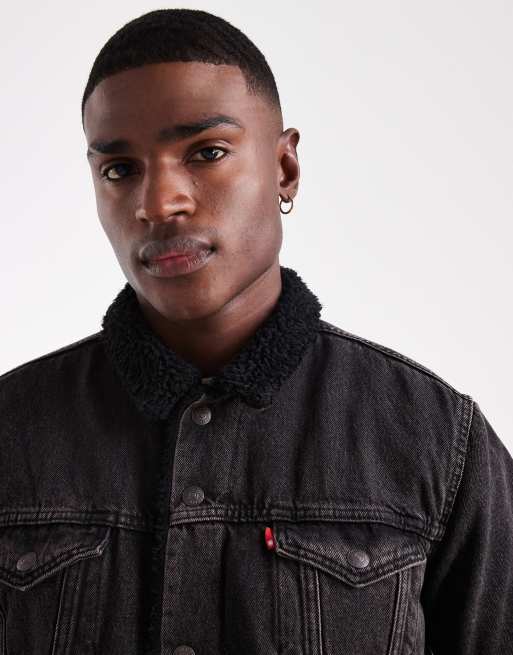 Levi's Type Giacca trucker in denim nero slavato con
