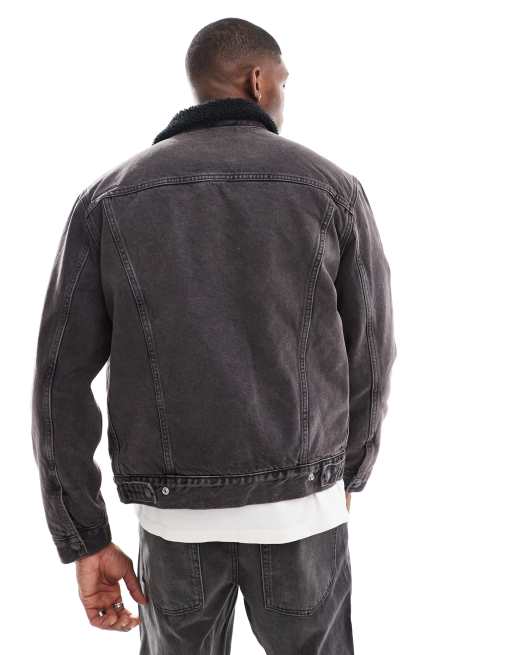 Levi s Type 3 sherpa denim trucker jacket in black