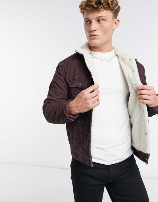 Levi's sherpa trucker jacket red store