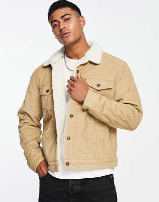 Beige sherpa jacket mens online