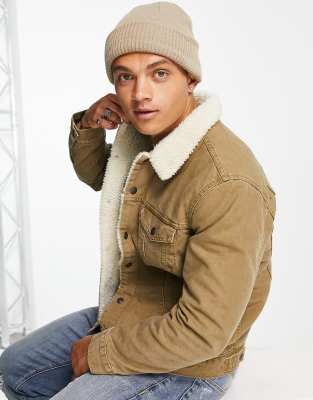 Levi's Type 3 Sherpa Lined Denim Trucker Jacket In Tan-neutral In Neutral
