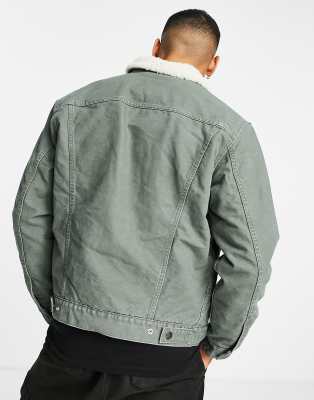 levis type 3 sherpa trucker grey