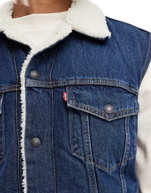 Asos denim vest best sale