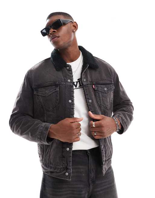 Levis veste en jean noir on sale