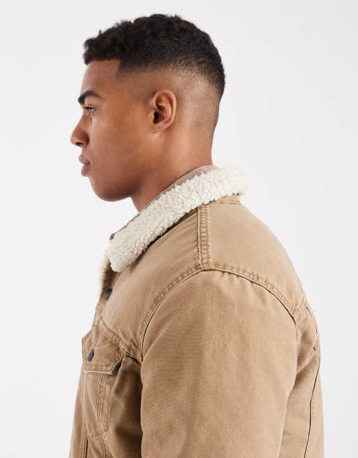 Levi's - Type 3 - Veste camionneur en toile et sherpa - Fauve, 4 de 5