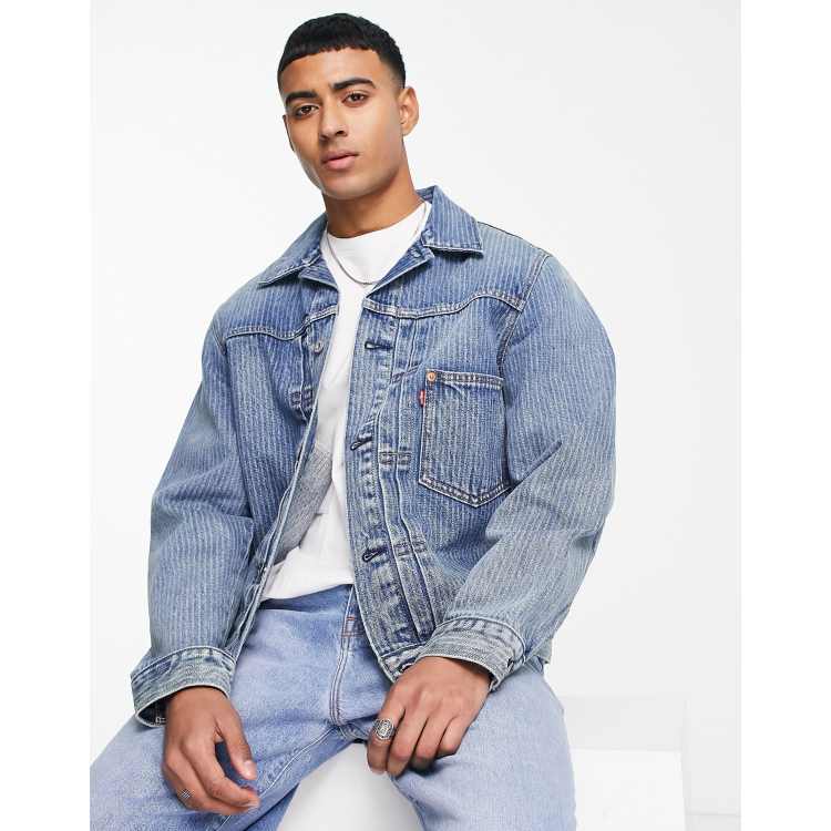 Levi's Oversize Denim Trucker Jacket in Medium Indigo Worn in