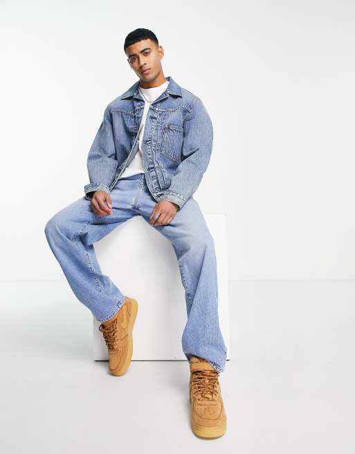 Levi s Type I denim trucker jacket in blue with stripe