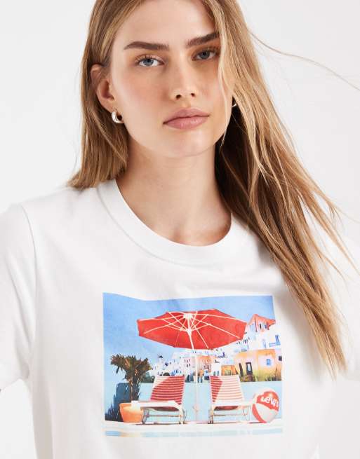 Levi's ulubiony biały T-shirt z nadrukiem graficznym, 3 z 4