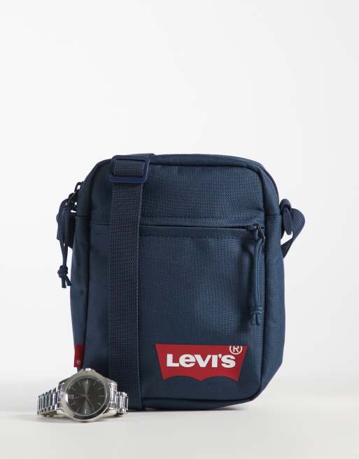 Levi's – Umhängetasche in Marineblau mit kleinem Fledermaus-Logo, 2 von 4