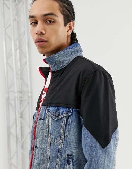 Levis mockneck deals trucker jacket