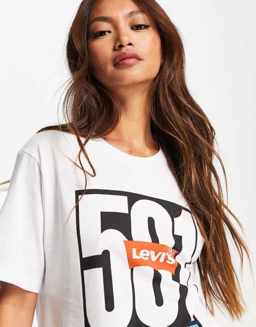 Levi's unisex 501 graphic oversized t-shirt in white | ASOS