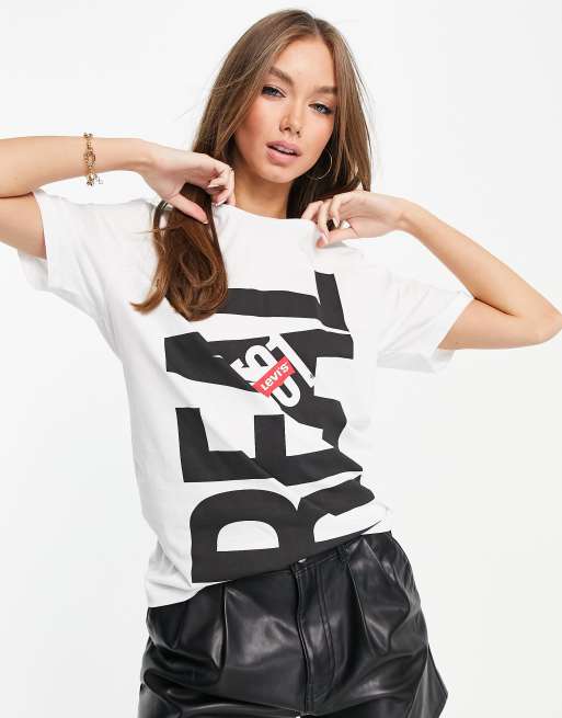 Levi's – Unisex Real 501 – Oversize-T-Shirt mit Grafik in Weiß 