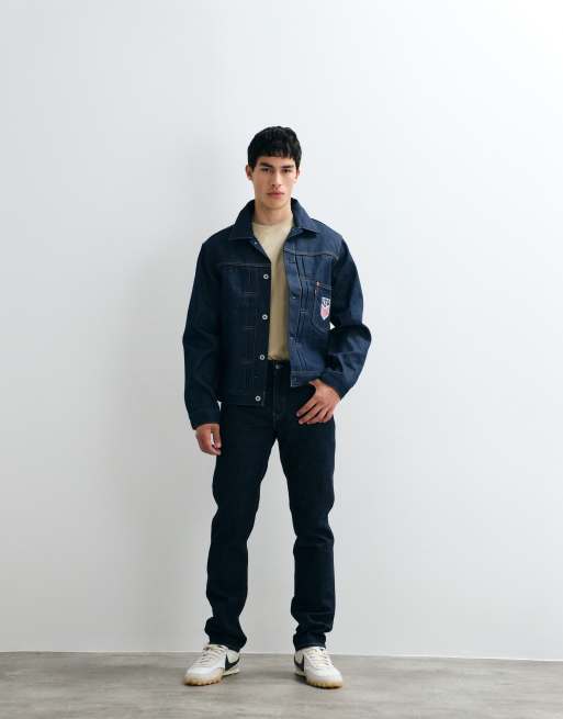 Levi's USA back embroidered denim jacket in dark wash, 5 of 5