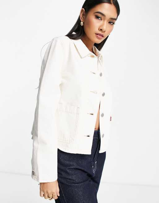 Womens white levi on sale jacket