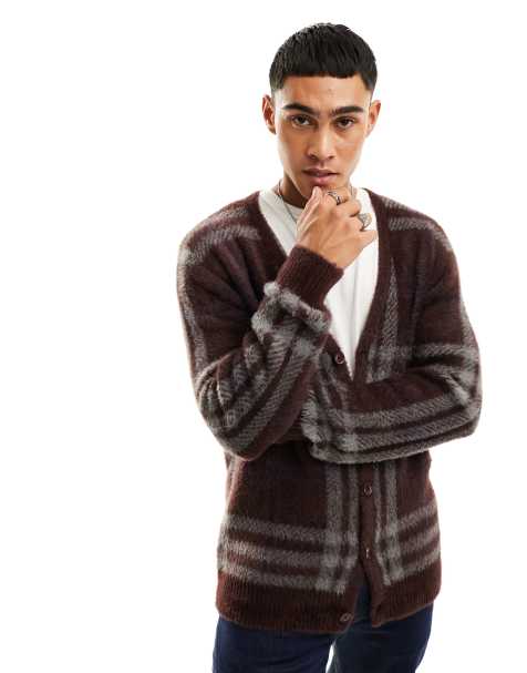 Levi's - Vamset cardigan i røde tern - view 1