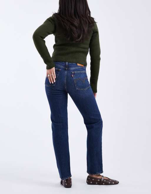 Levi's - vaquero denim recto wedgie en azul oscuro, 3 de 5