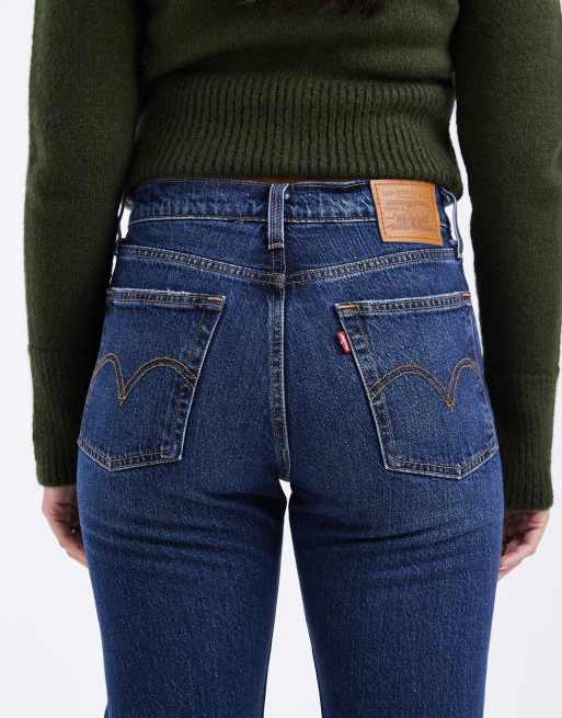 Levi's - vaquero denim recto wedgie en azul oscuro, 4 de 5