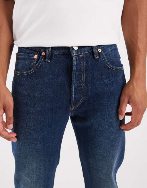 Levi's - Vaqueros 501 Original rectos en azul oscuro, 4 de 5