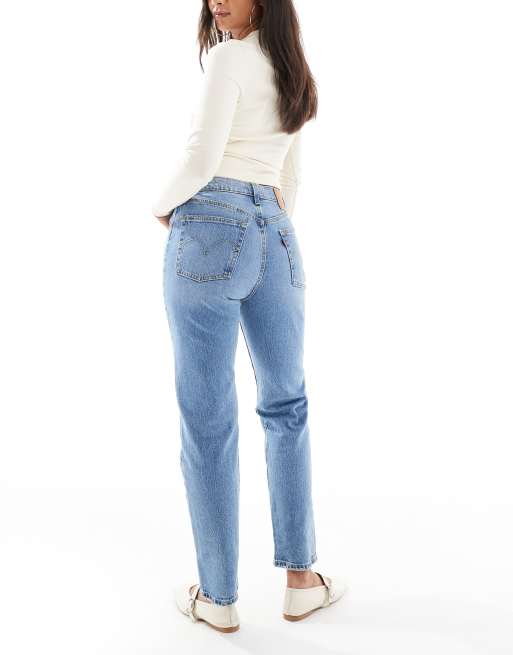 Levi's - vaqueros 501 rectos en azul medio, 3 de 5