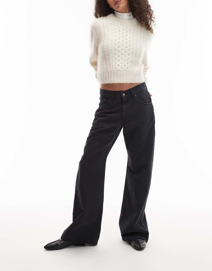 Levi's vaqueros bootcut holgados de denim en negro lavado