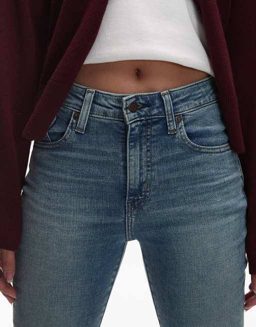 Levi's - vaqueros denim acampanados de talle alto en lavado azul vintage, 4 de 5