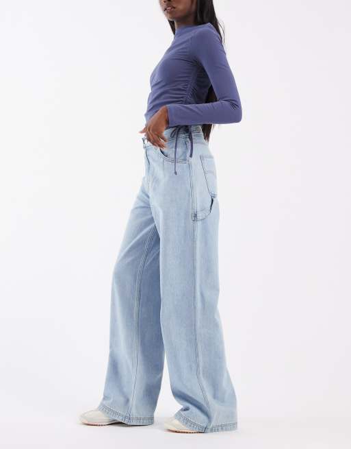 Levi's - vaqueros denim baggy con cintura ajustable en lavado claro, 3 de 5