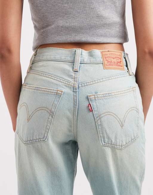 Levi's - vaqueros denim boot de corte holgado middy con rotos en lavado vintage claro, 4 de 5
