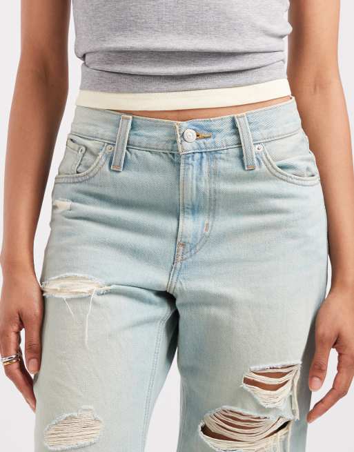 Levi's - vaqueros denim boot de corte holgado middy con rotos en lavado vintage claro, 5 de 5
