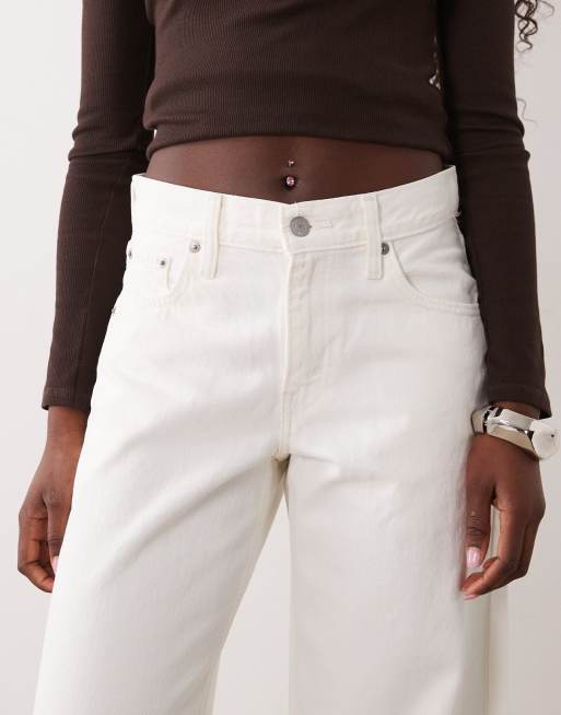 Levi's - vaqueros denim de pernera ancha middy en blanco, 5 de 5