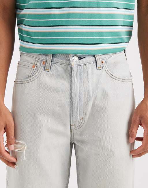 Levi's - vaqueros denim rectos holgados con rotos en lavado bleach, 5 de 5