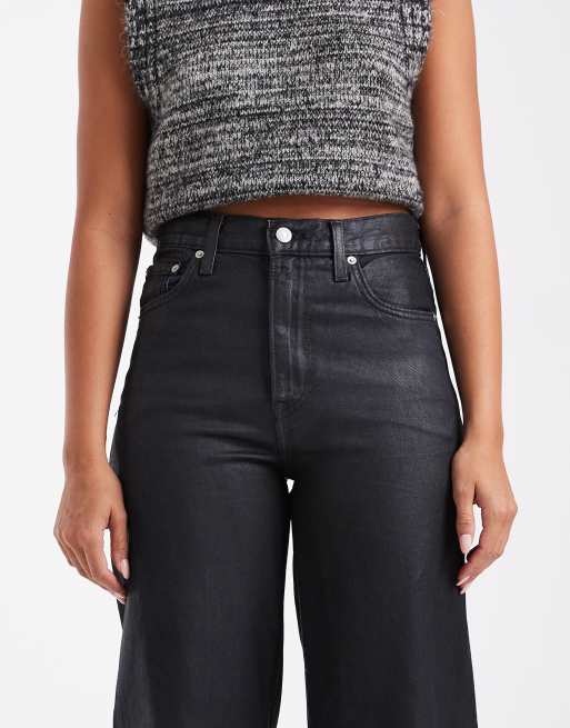 Levi's - vaqueros denim wide ribcage en negro lavado, 5 de 5