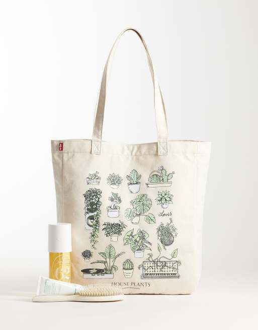 Levi's vardagliga toteväska med växtmotiv i stone, 2 av 4