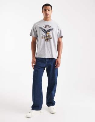 Levi's Varsity Eagle Logo Relaxed Fit T-shirt In Gray