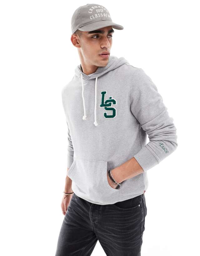 Levi's - varsity letterman hoodie in grey marl