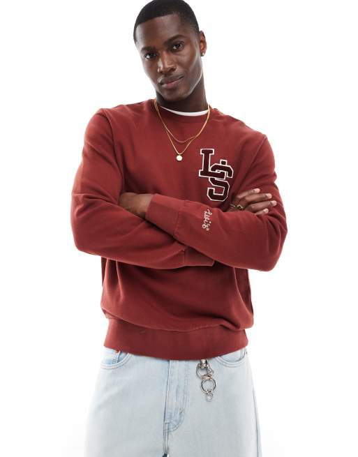 Levi s varsity letterman sweatshirt in red ASOS