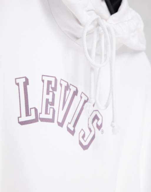 Levi's varsity logo hoodie in white , 3 of 4