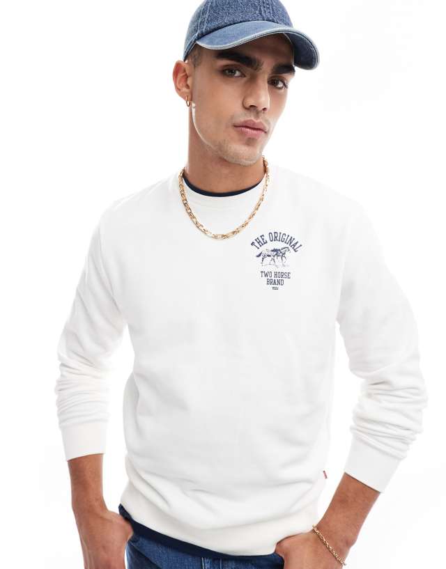 Levi's - varsity logo sweatshirt in cream