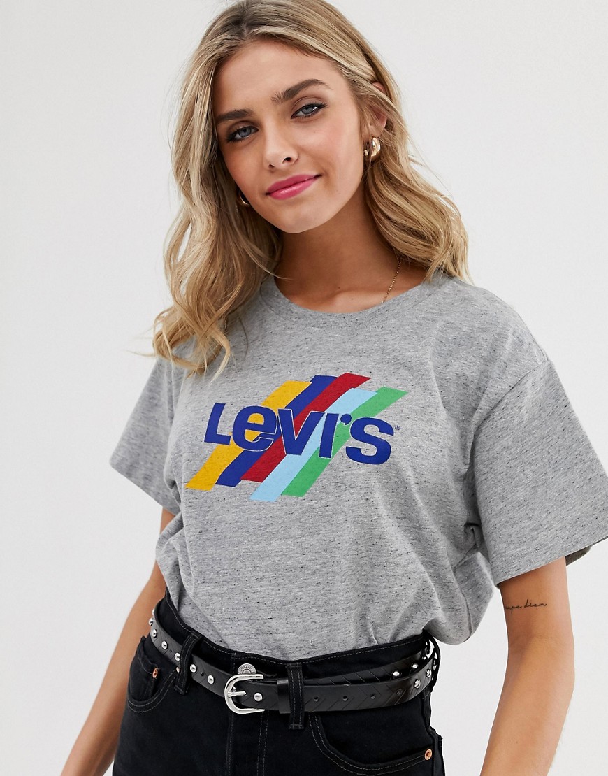 Levi's - Varsity T-shirt met grafische print-Grijs