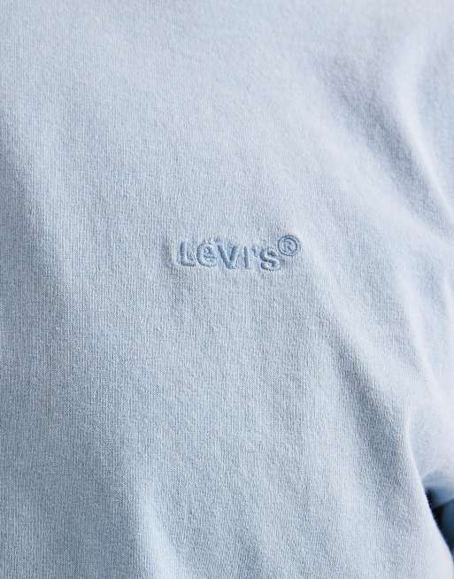 Levi's - Vasket blå T-shirt med rød mærkedetalje i vintage-stil, 3 af 5
