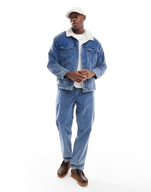 Levi's - Veste camionneur décontractée d'ensemble en velours côtelé style jean et en sherpa - Bleu, 2 de 4