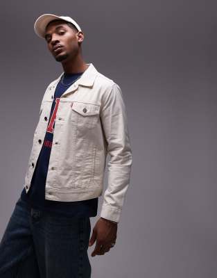 Levi's - Veste camionneur en coton et lin - Écru-Blanc