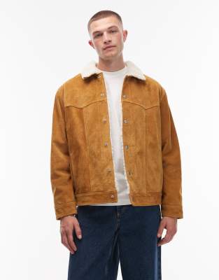 Veste camionneur en daim et imitation peau de mouton style western - Fauve - Levi's - Modalova