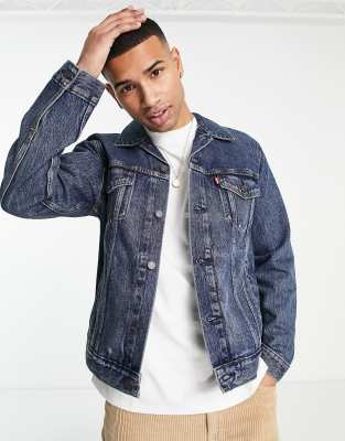 Veste En Denim Bleu Foncé Levi’s 72334 – Taille L, Neuve Avec étiquettes, Style Camionneur