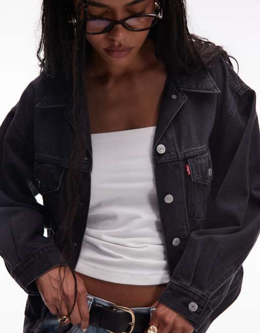 Levi's - Veste camionneur en jean style années 1990 - Noir délavé, 4 de 4